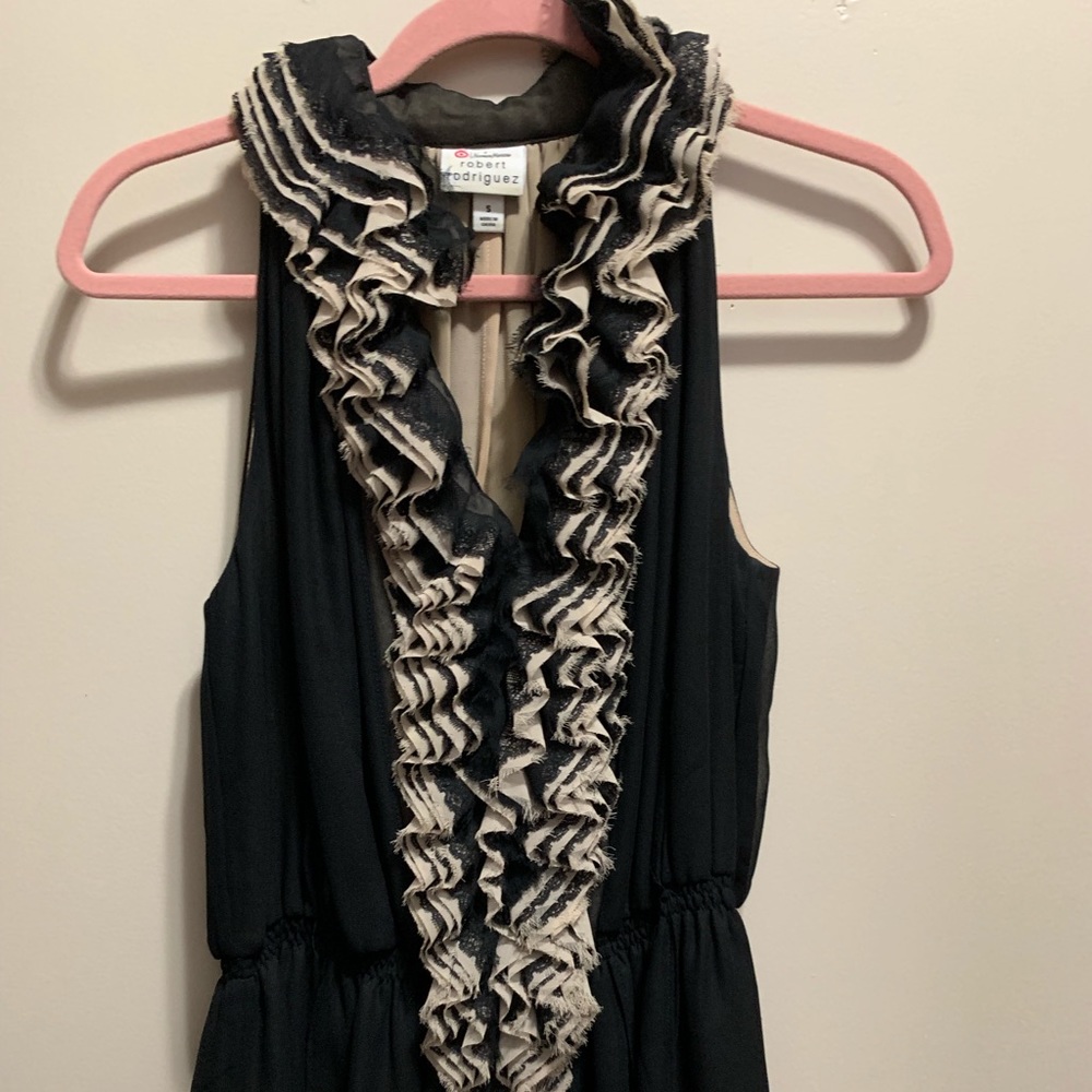 Women’s Target Nieman Marcus Black Ruffle Blouse